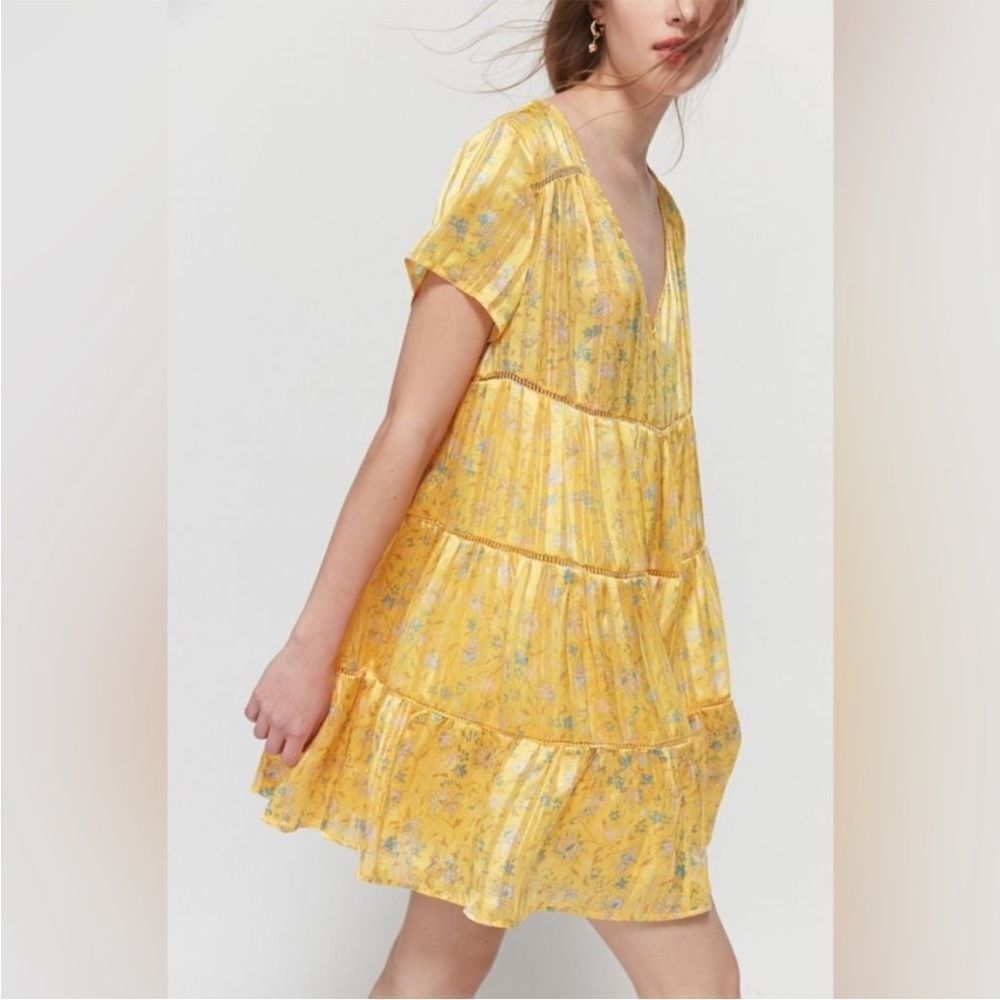 Urban Outfitters Yellow Floral Mini Dress